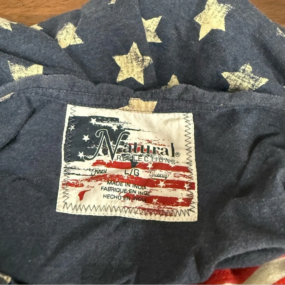 Natural Reflections Star Tank L | Patriotic USA Flag Pocket 4th of July Top - Picture 6 of 8